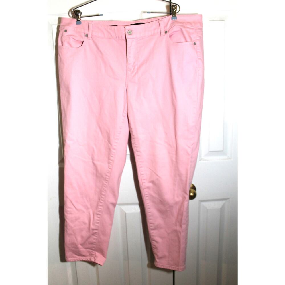 Talbots Woman Pink Flawless Five Pocket Boyfriend Jeans sz 18W